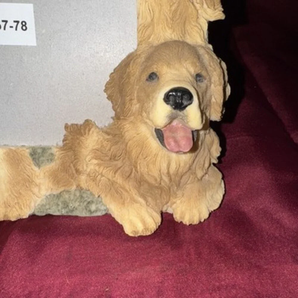 Golden Retrievers Photo Frame Vgt Family Of  3.  Used 3-D Resin.